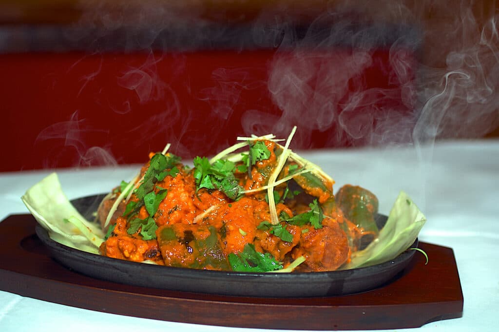 Authentic Himalayan food presentation at Ravintola Mantra